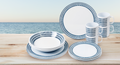 Melamin servicesett Bluebay 16 deler for 4 personer - Brunner forfra