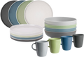 Melamin servicesett Dolomit 16 deler for 4 personer - Brunner forfra
