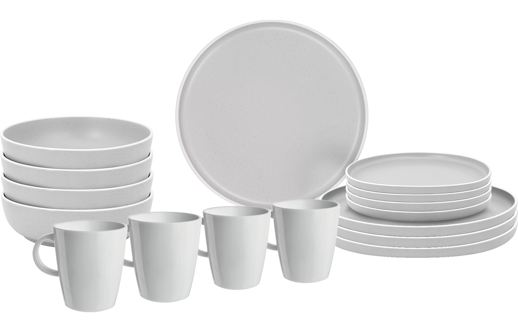 Melamin servicesett Dolomit Lunch Box 16 deler hvit forfra