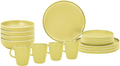 Melamin servicesett Lunch Box Dolomit Yellow sett for camping og utendørs bruk