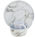 Melamin servicesett Marble 16 deler forfra med marmordesign