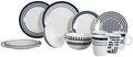 Melamin servicesett Marine Line 16 deler med kopper Gimex forfra