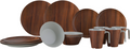 Melamin servicesett Nature Line Wood 16-deler for 4 personer forfra