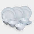Melamin servicesett Non-Slip Seramika Cool White 12 deler forfra