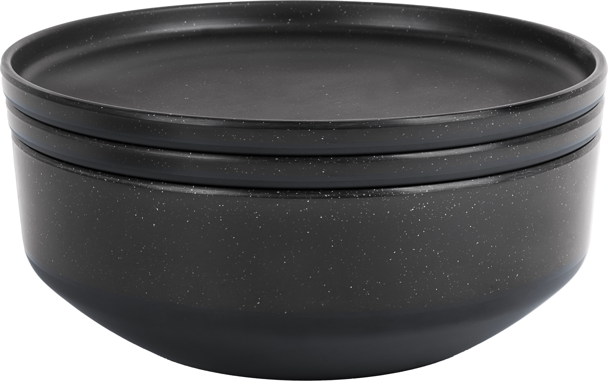 Melamin servicesett 6-i-1 Odette Double Black 7 deler - Brunner forfra