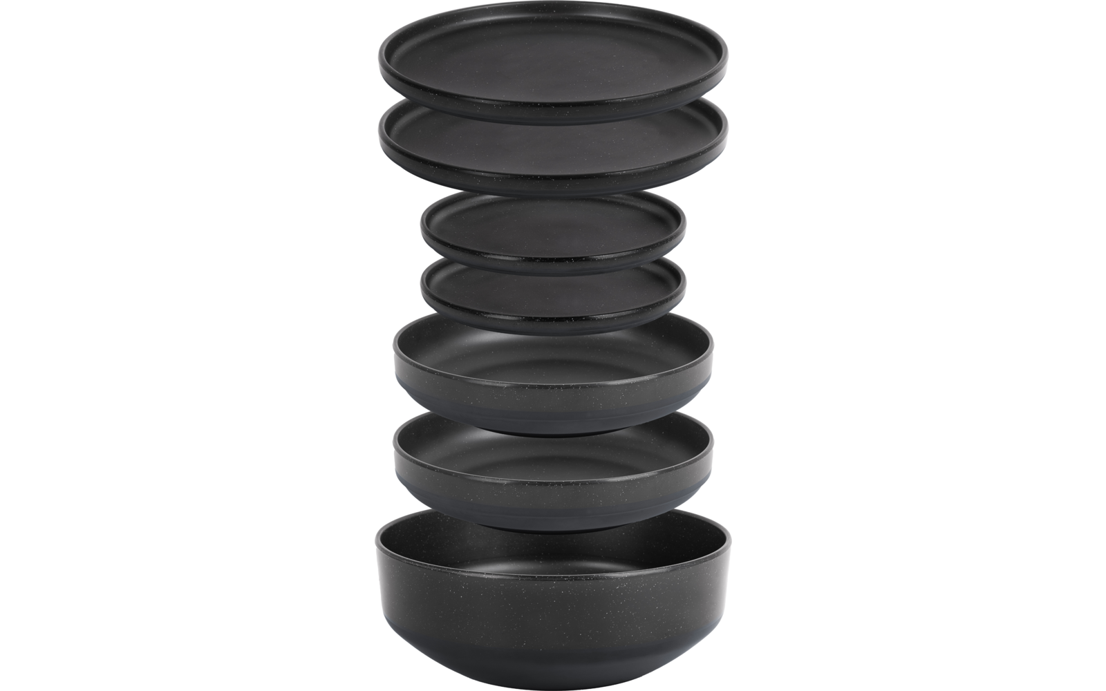 Detalj av Melamin servicesett 6-i-1 Odette Double Black 7 deler - Brunner