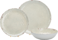 Melamin servicesett Rustic Pearl 12 deler sklifast forfra