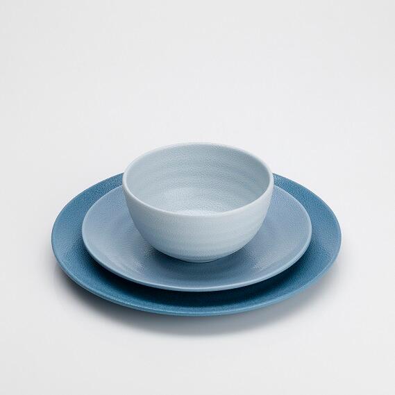 Melamin servicesett Shades of Blue 12 deler uten kopper bakside