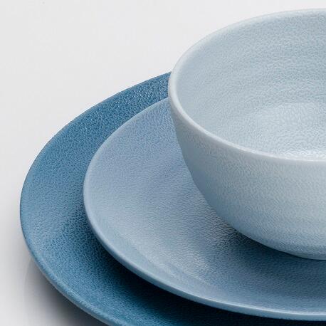 Melamin servicesett Shades of Blue 12 deler uten kopper detalj
