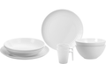 Melamin servicesett Spherica 8 deler for 2 personer - Brunner hvitt sett