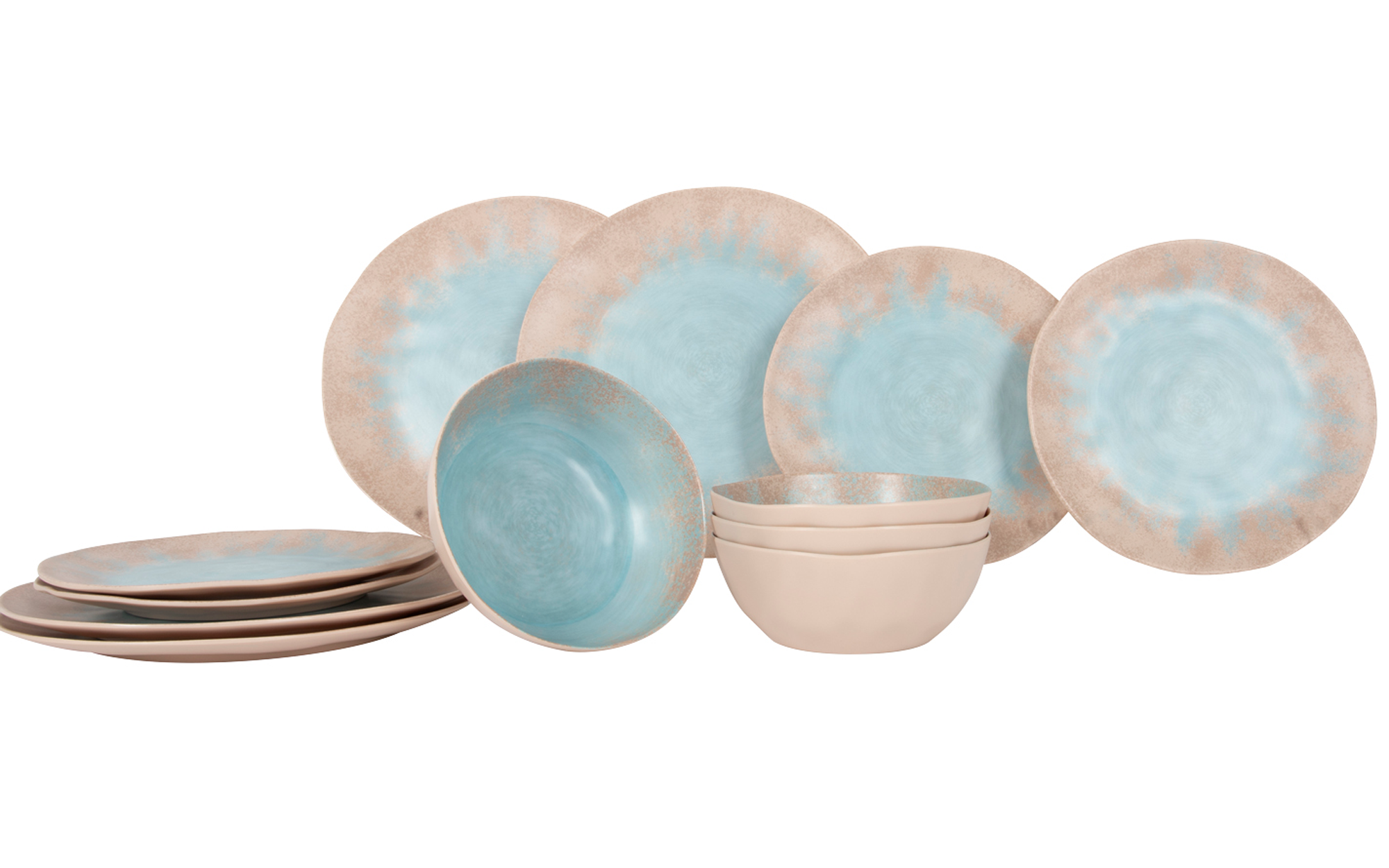 Melamin servicesett STO 12 deler beige for 4 personer Gimex sett med tallerkener