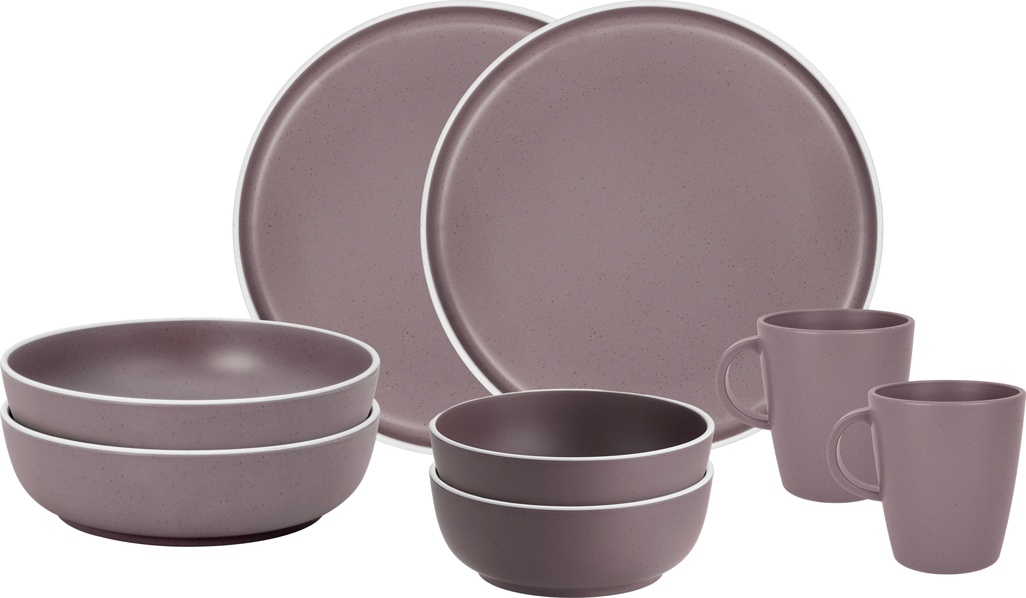 Melamin servicesett Tête-à-tête Dolomit rose 8-deler BPA-fri for campingbruk