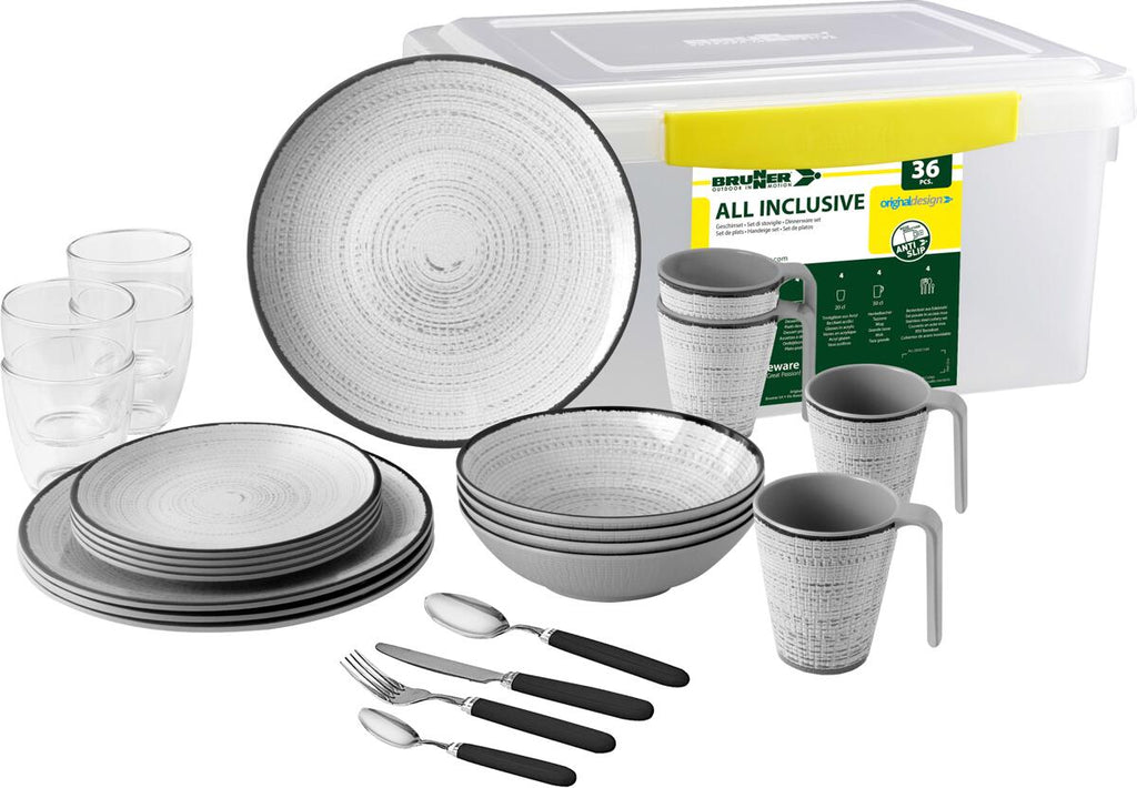 Nærbilde av Melamin servicesett Tivoli med sklisikring - Brunner