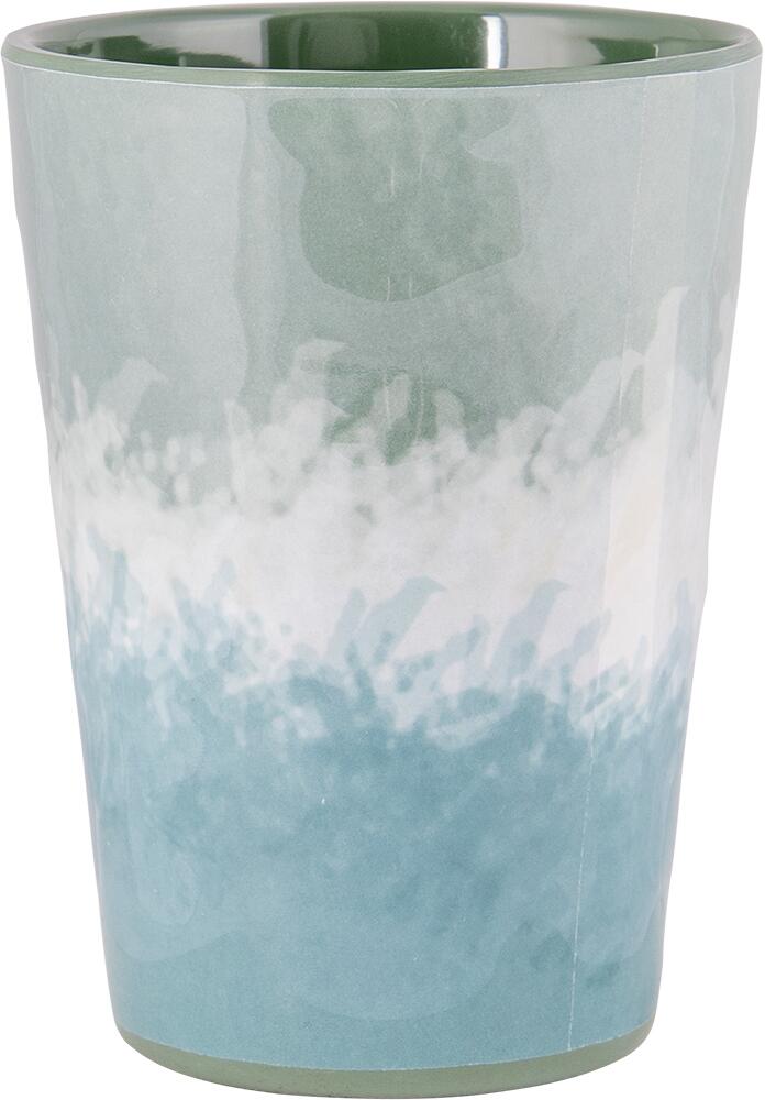 Nærbilde av Melaminkopp Halo 4-pk 400 ml blå/grønn