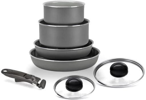 Melodia Minispace kokesett 7-deler, aluminium, induksjon forfra