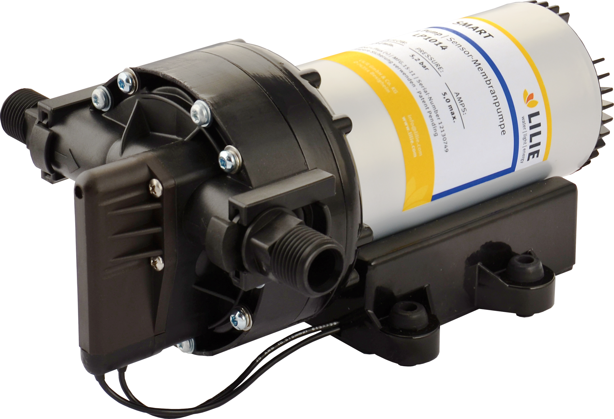 Membranpumpe Smartserie 5-kammer 12V 14 l/min 2,5 bar - Lilie forfra