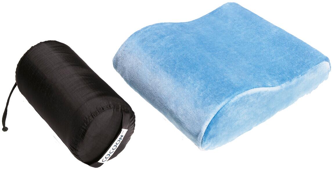 Memory foam reisepute 31x26x10 cm skiferblå forfra