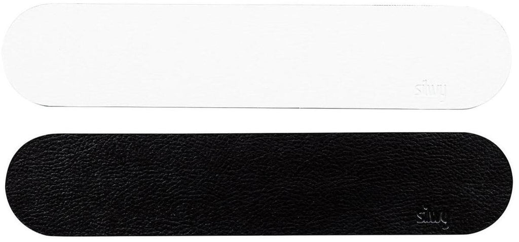 Metalllist for magnetglass med lærfinish og 3M-lim forfra