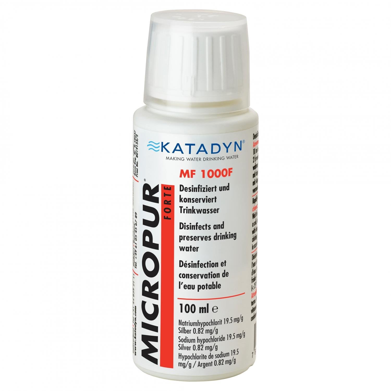 Micropur Forte MF 1000F vanndesinfeksjon pulver 100 ml Katadyn front