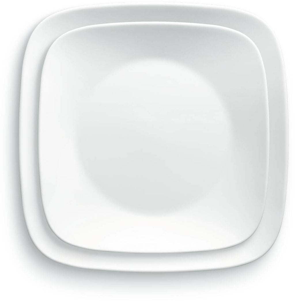 Middagstallerken Pure White i Vitrelle glass forfra