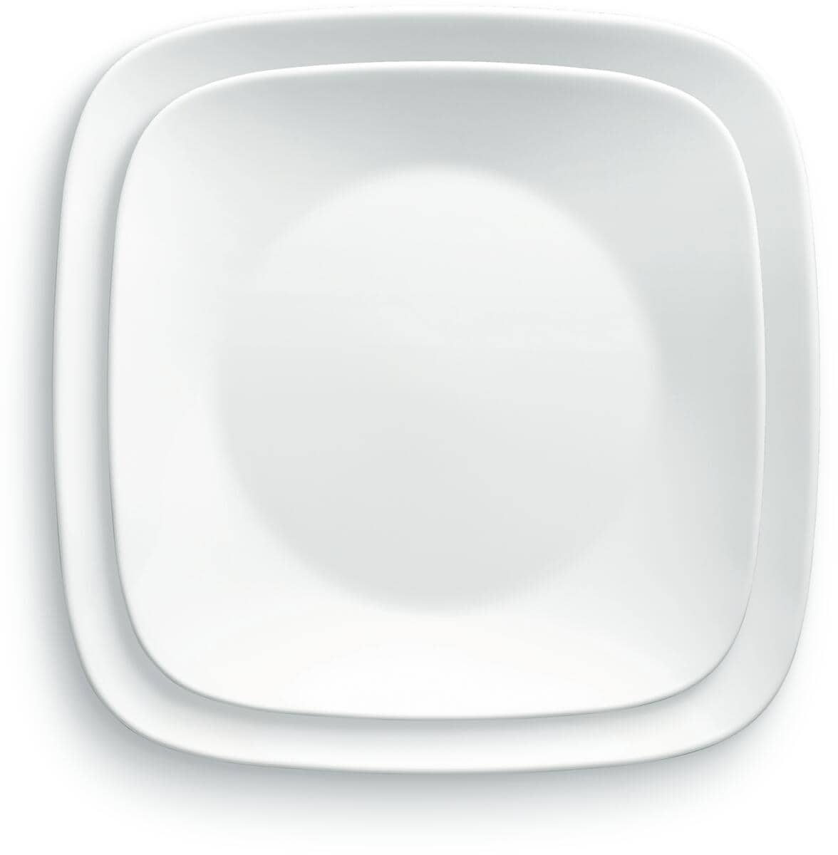 Middagstallerken Pure White i Vitrelle glass forfra