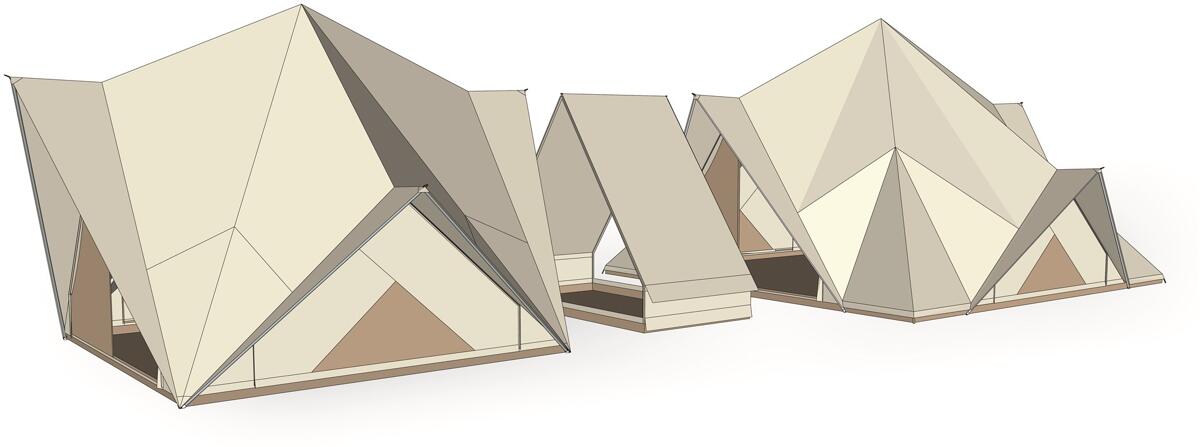 Midgard forbindelsestelt i teknisk bomull 240x206 cm montert