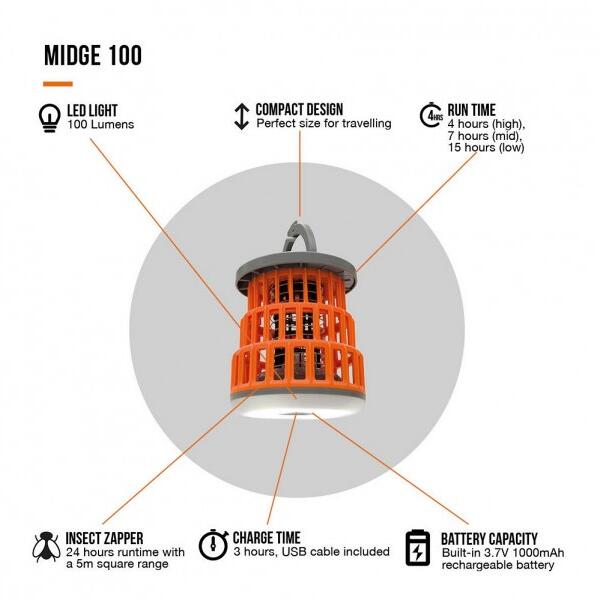Nærbilde av Midge 100 insektlampe med UV-lys