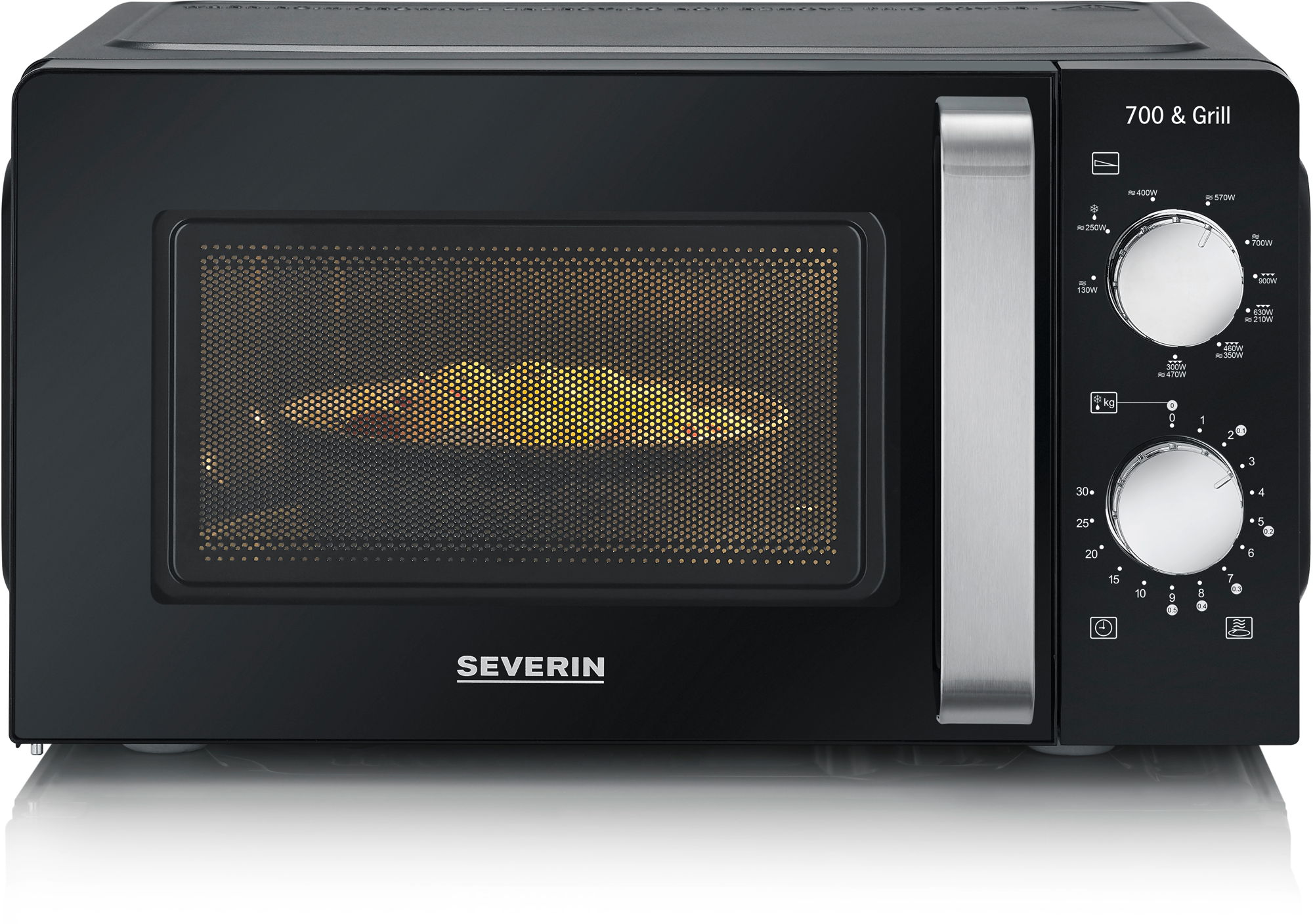 Mikrobølgeovn med grillfunksjon MW 7781 17 liter 700W - Severin forfra