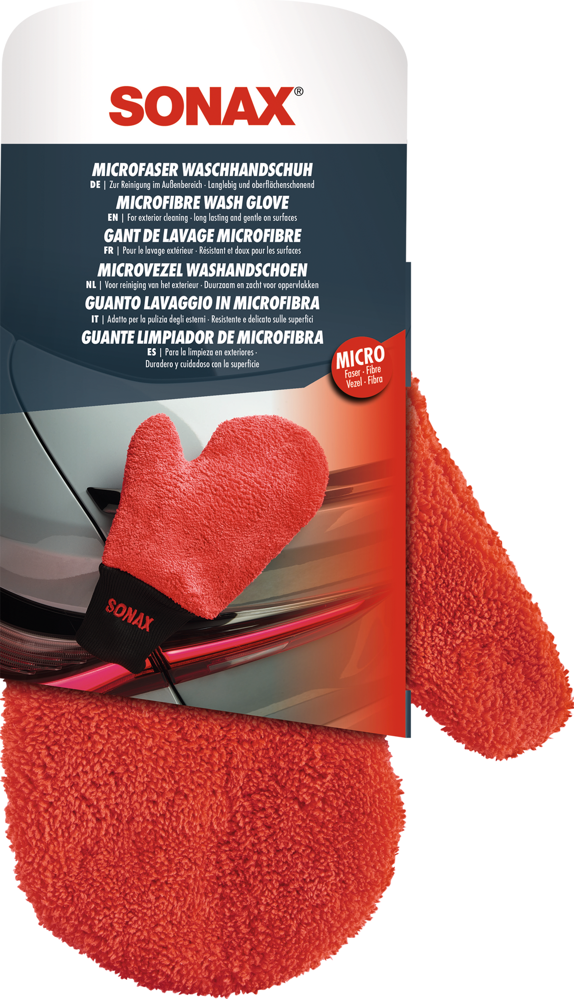 Mikrofibervaskehanske for lakk, glass og plast - Sonax forfra