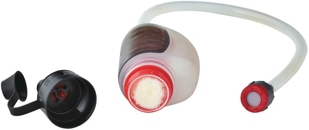 Mikrofilter TrailShot 142 g med membranfilter montert i bruk