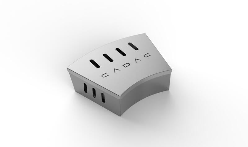 Mini røykeboks i rustfritt stål for runde griller - Cadac, forfra