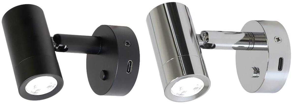 Mini Tube D4 LED påbyggspot med bryter USB-C forfra