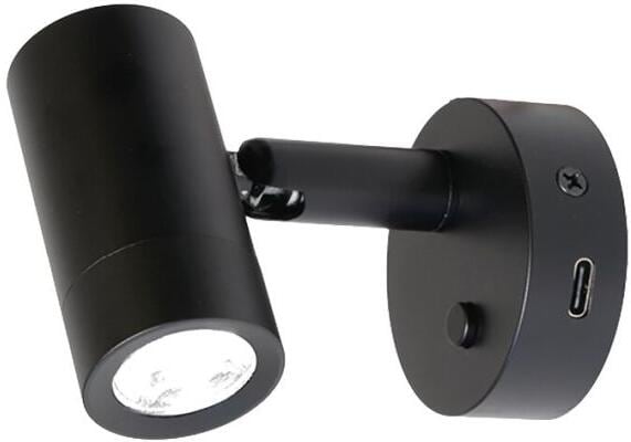 Baksiden av Mini Tube D4 LED påbyggspot med bryter USB-C
