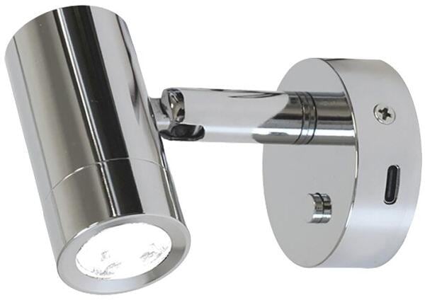 Detalj av Mini Tube D4 LED påbyggspot med bryter USB-C montert