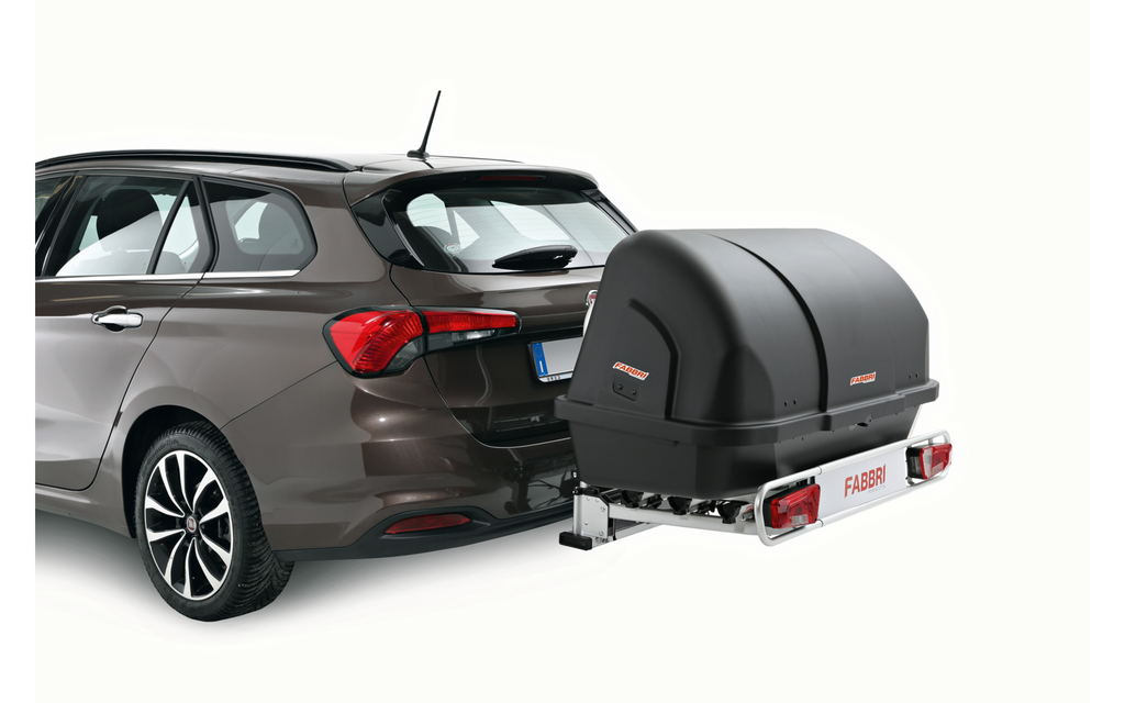 Minibox bagasjeboks for tilhengerfestestativ 400 liter - Fabbri bakside