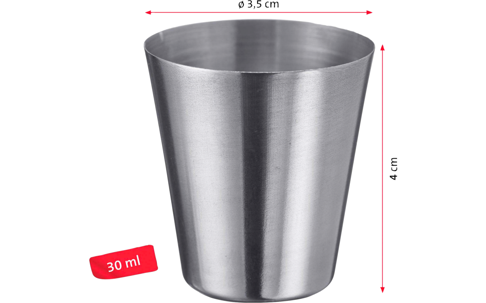 Minikopper Mendo 4 stk rustfritt stål 30 ml montert