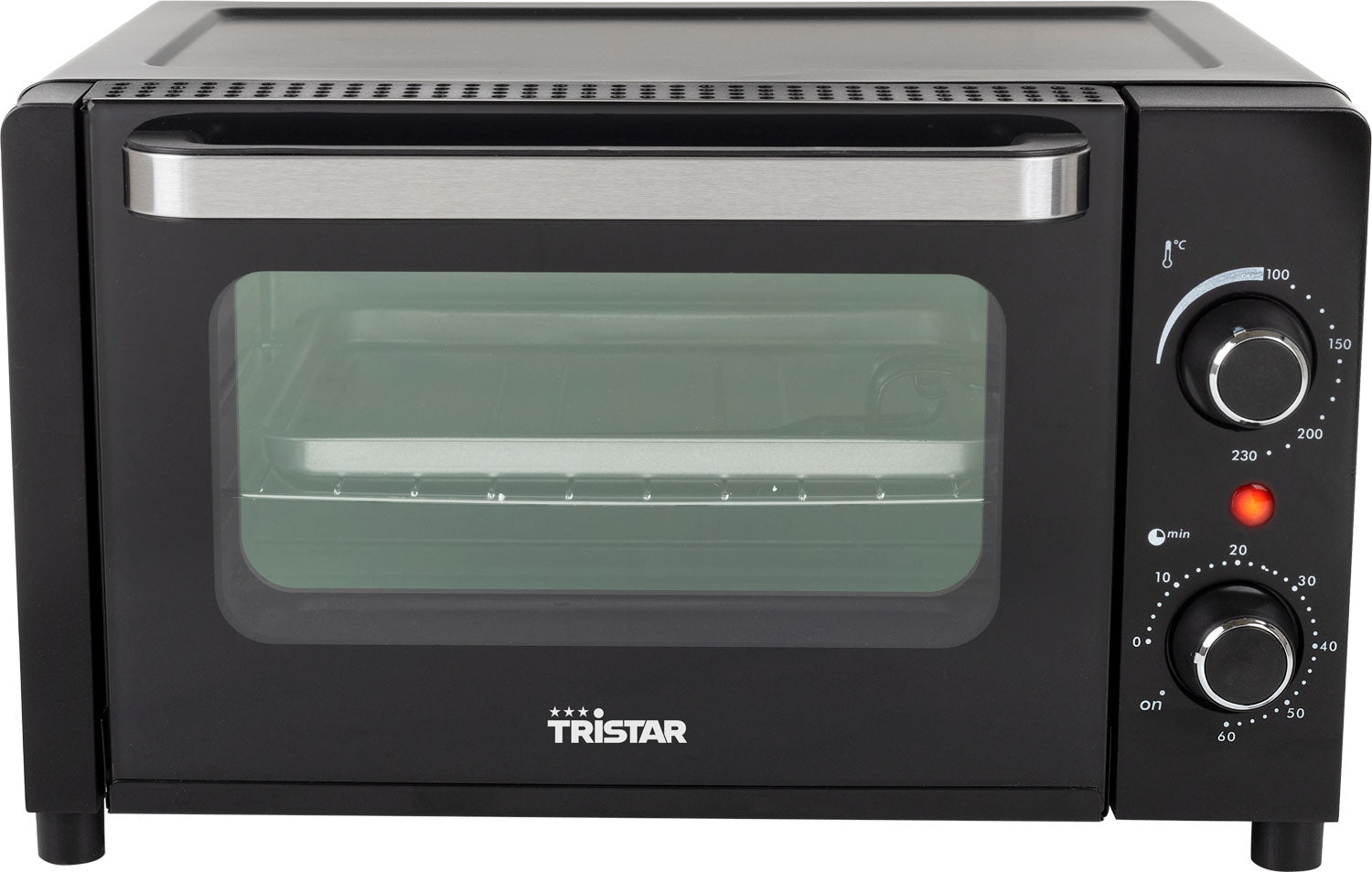 Miniovn 10 liter 800 W med timer og dobbelt glassdør - Tristar for campingbruk