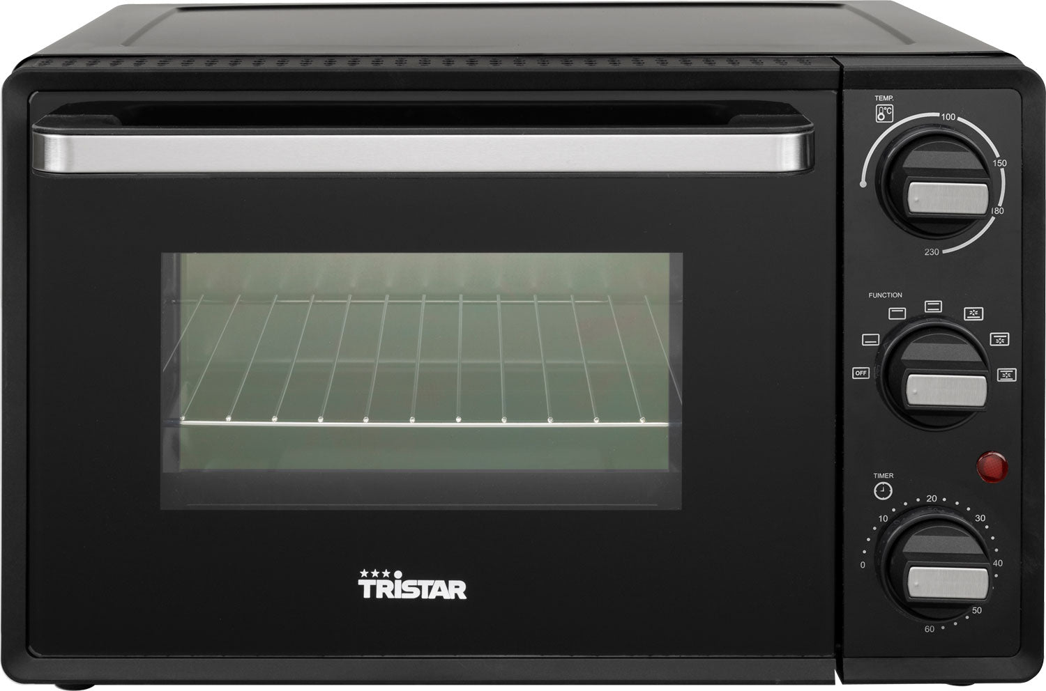 Miniovn 19 liter 800 W med 6 varmesteg - Tristar for grilling og baking