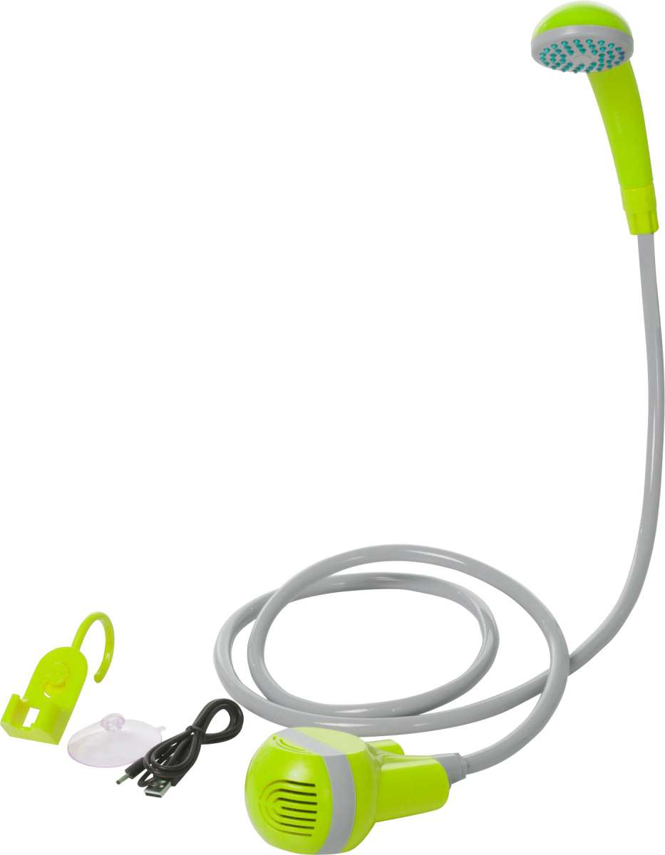 Mobil oppladbar campingdusj med USB-lading og litium-batteri - Brunner forfra