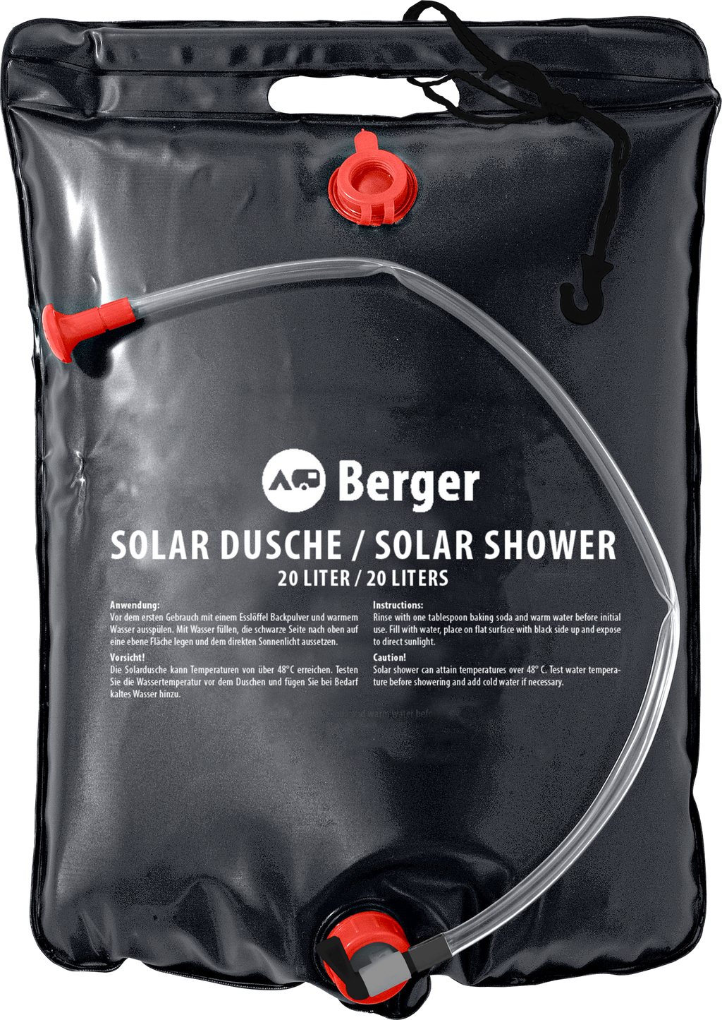 Mobil solardusj 20 liter med stengekran - TopDrop forfra