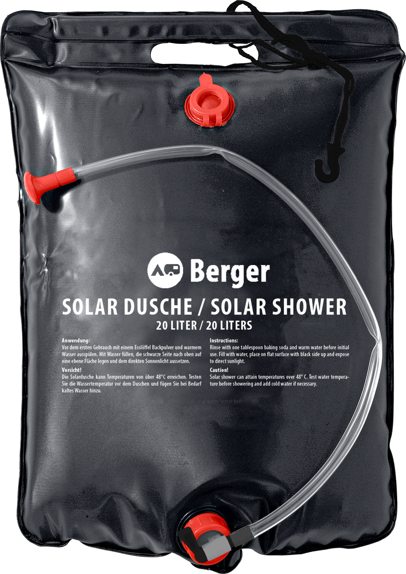 Mobil solardusj 20 liter med stengekran - TopDrop forfra