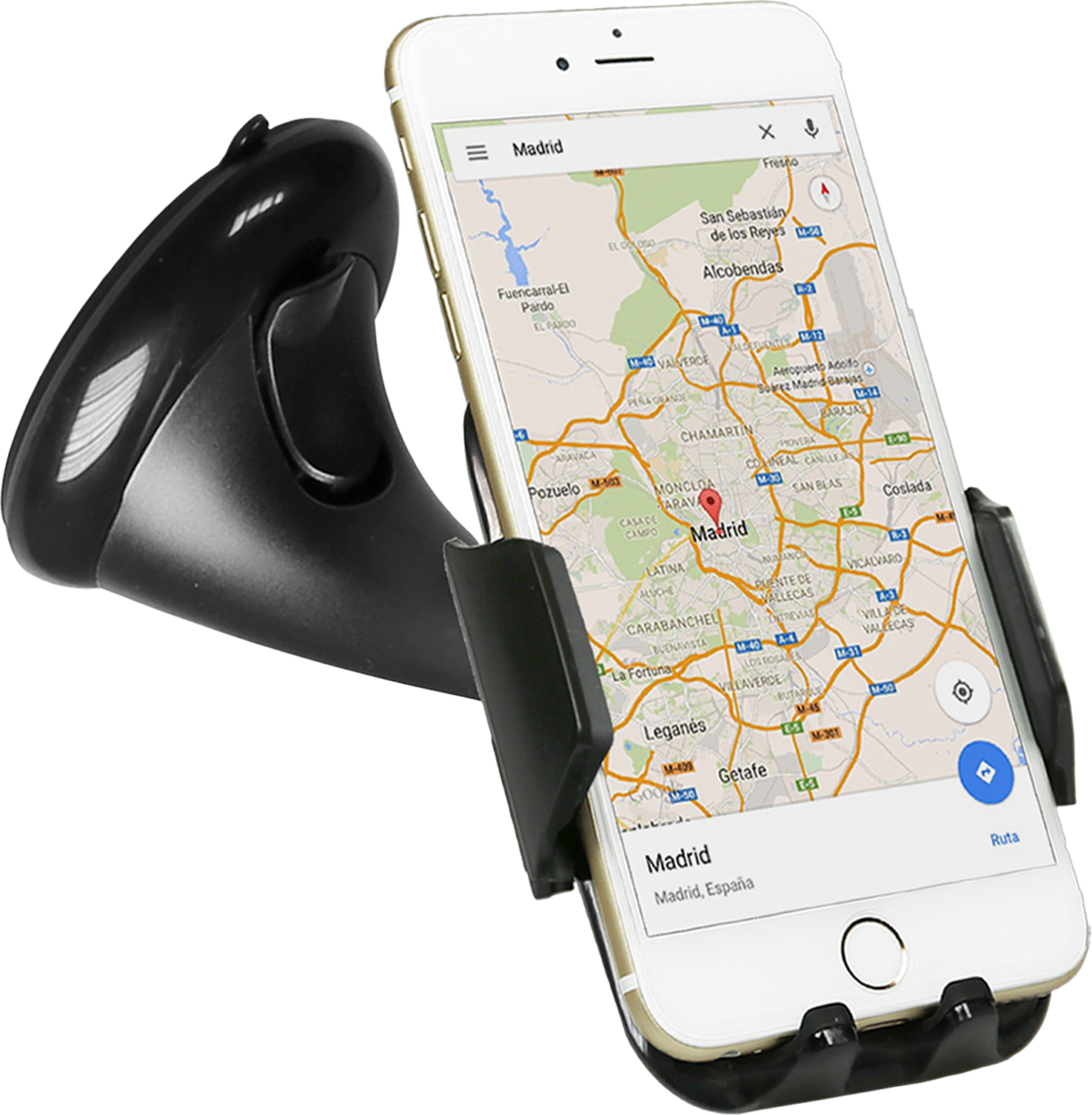 Mobilholder med sugekopp 360° rotasjon 55-85 mm - SBS Freeway montert i bil