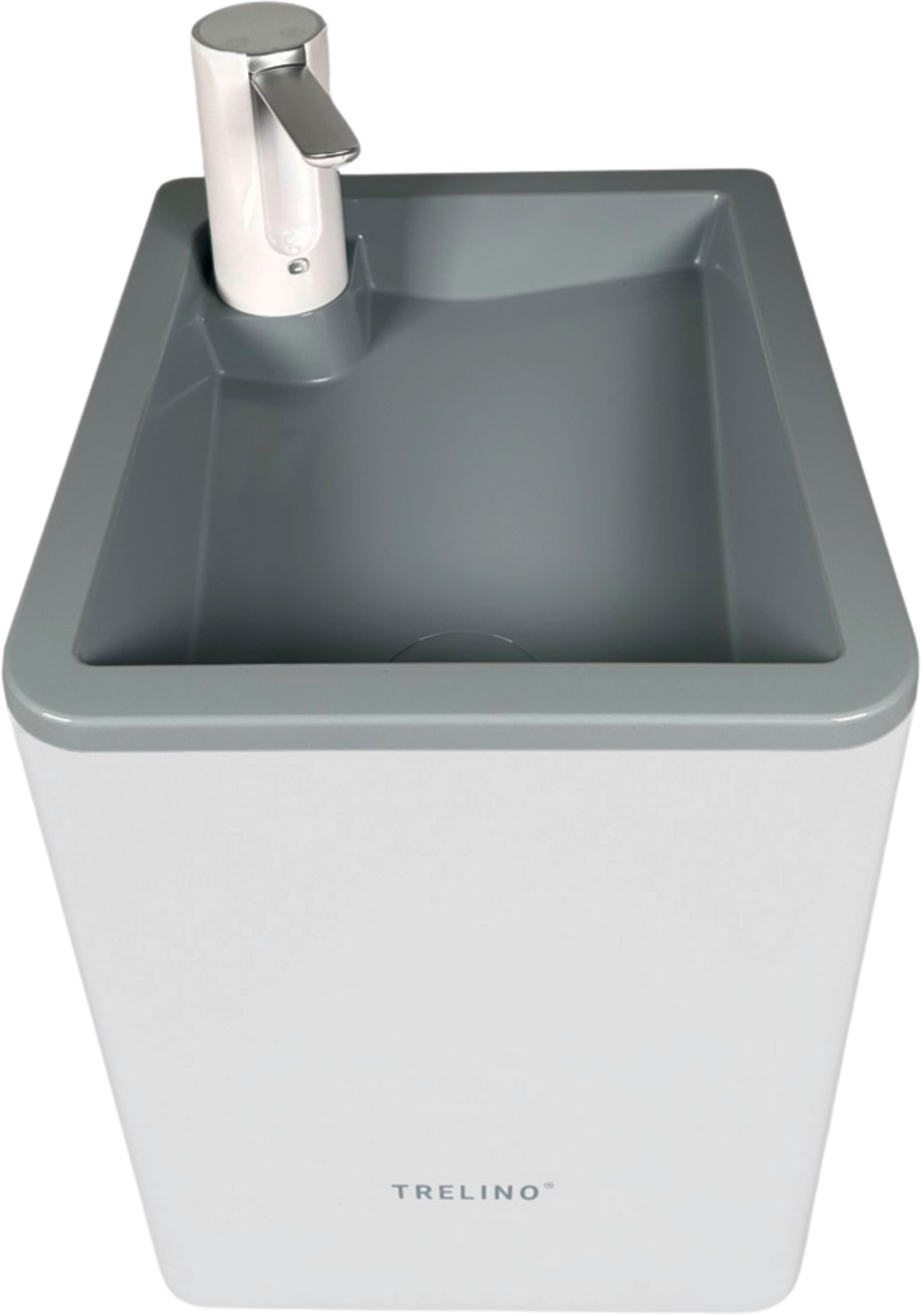 Mobilt vaskefat Splash L 10 liter hvit med touchfunksjon forfra