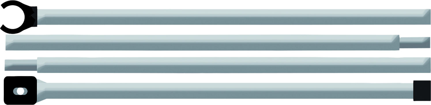 Mønestrekkstang i aluminium teleskopisk 215-235 cm 450 g - Bent for stabil oppspenning