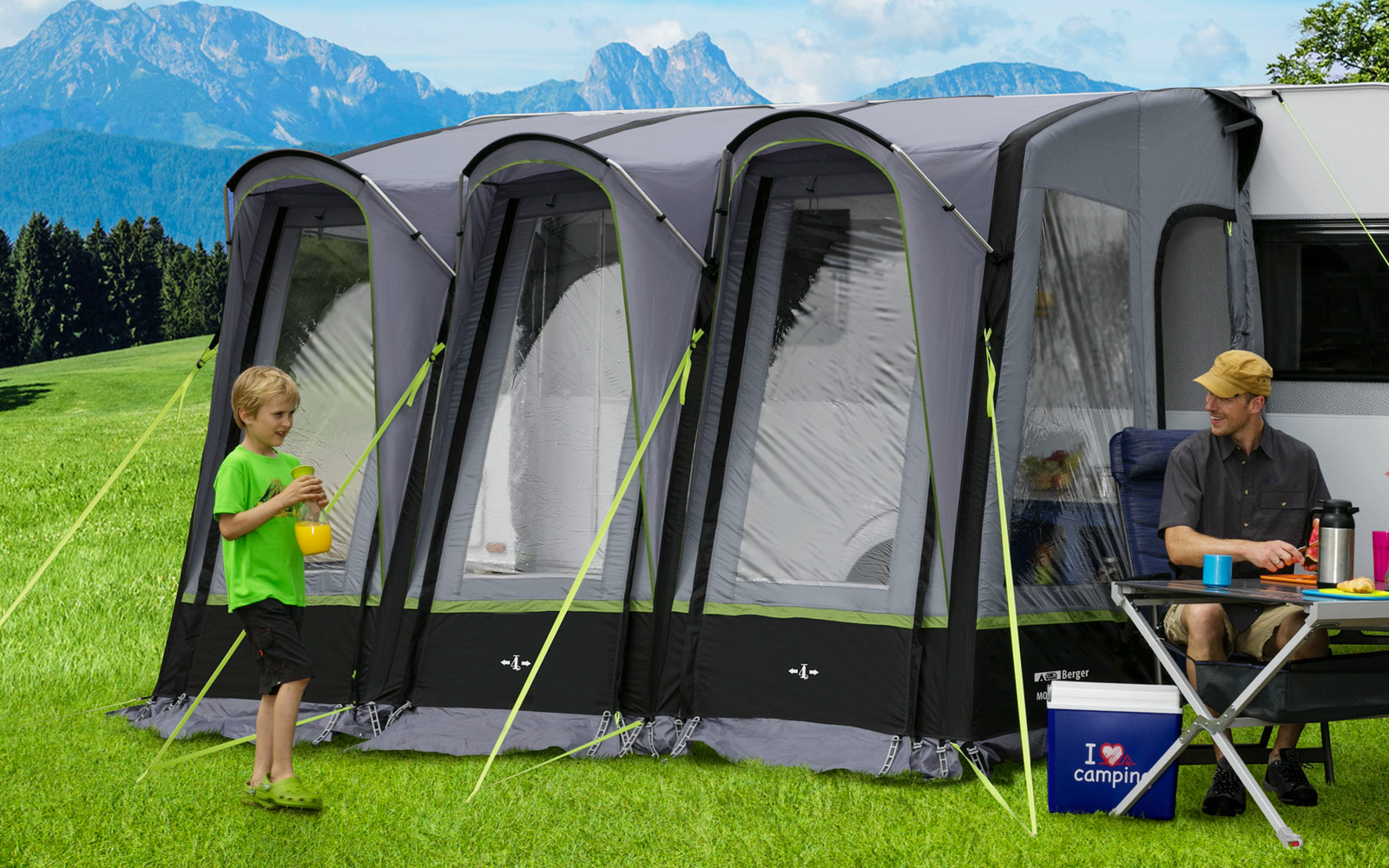 Molina Air Deluxe II oppblåsbart reisefortelt bakside