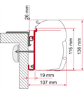 Monteringskit Rapido Serie 9 for F45 markise - Fiamma for veggmontering