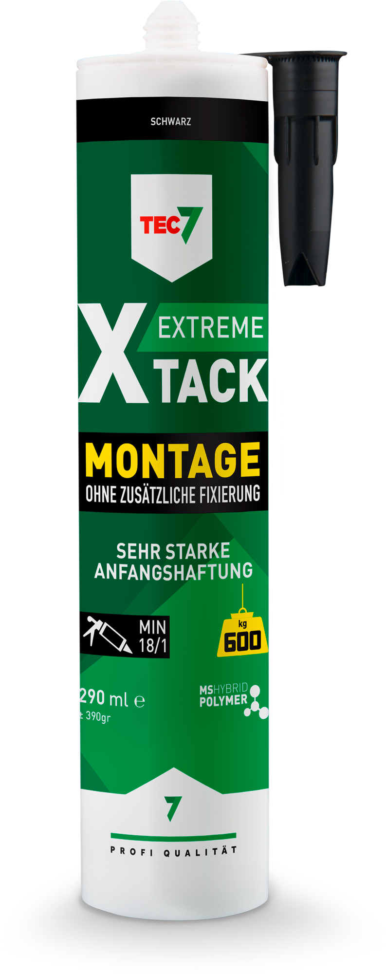 Monteringslim X-Tack 290 ml svart forfra