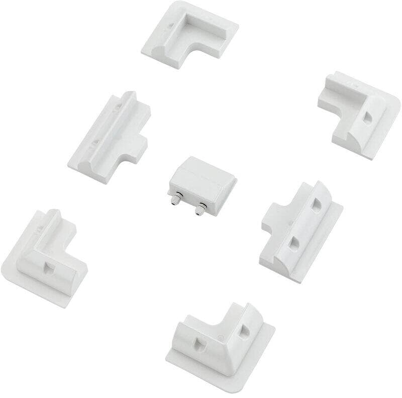Monteringssett for solcellepanel 7-delt kort hvit 2 kg - ECTIVE forfra