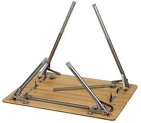 Montert Campingbord Suffolk sammenleggbart bambus 80x60 cm i bruk