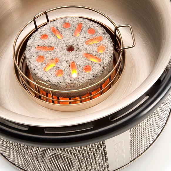 Montert Cobble Stone grillbriketter 6 stk i grill